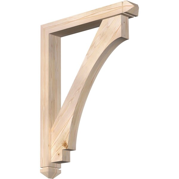 Ekena Millwork Imperial Arts and Crafts Smooth Bracket w/ Offset Brace, Douglas Fir, 5 1/2"W x 36"D x 48"H BKT0604X36X48IMP03SDF - main